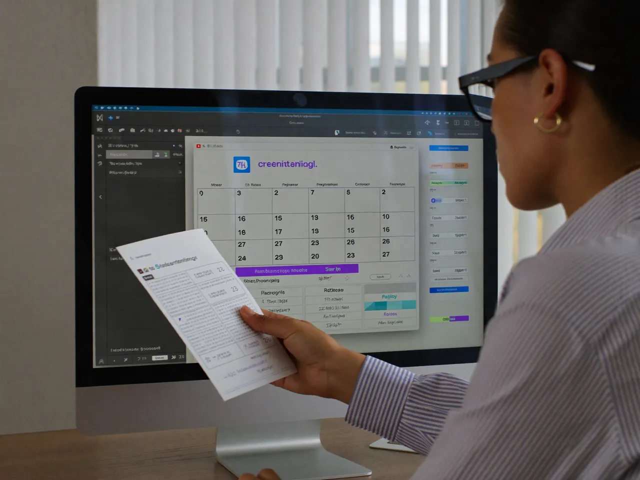 A credentialing specialist reviewing a provider renewal calendar on screen