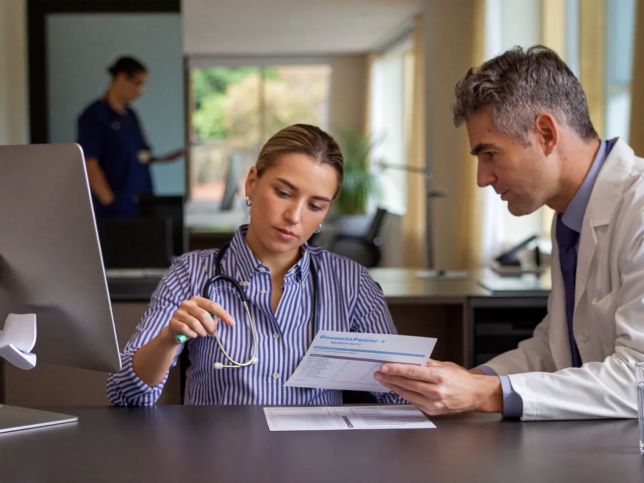 hero — provider and enrollment specialist reviewing a payer list